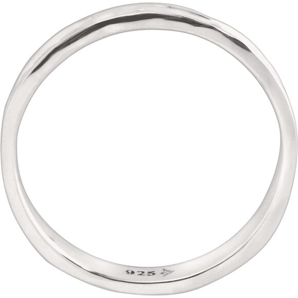 Women's Stellar Stable Stacking Ring in Hammered Sterling Silver Delicate Looks - Picture 3 of 9